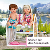 BABY Born Domek dla lalek, domek weekendowy z funkcją światła i dźwięku, otwieranymi panelami bocznymi, zlewem, grillem i wieloma akcesoriami, 832752, Zapf Creation