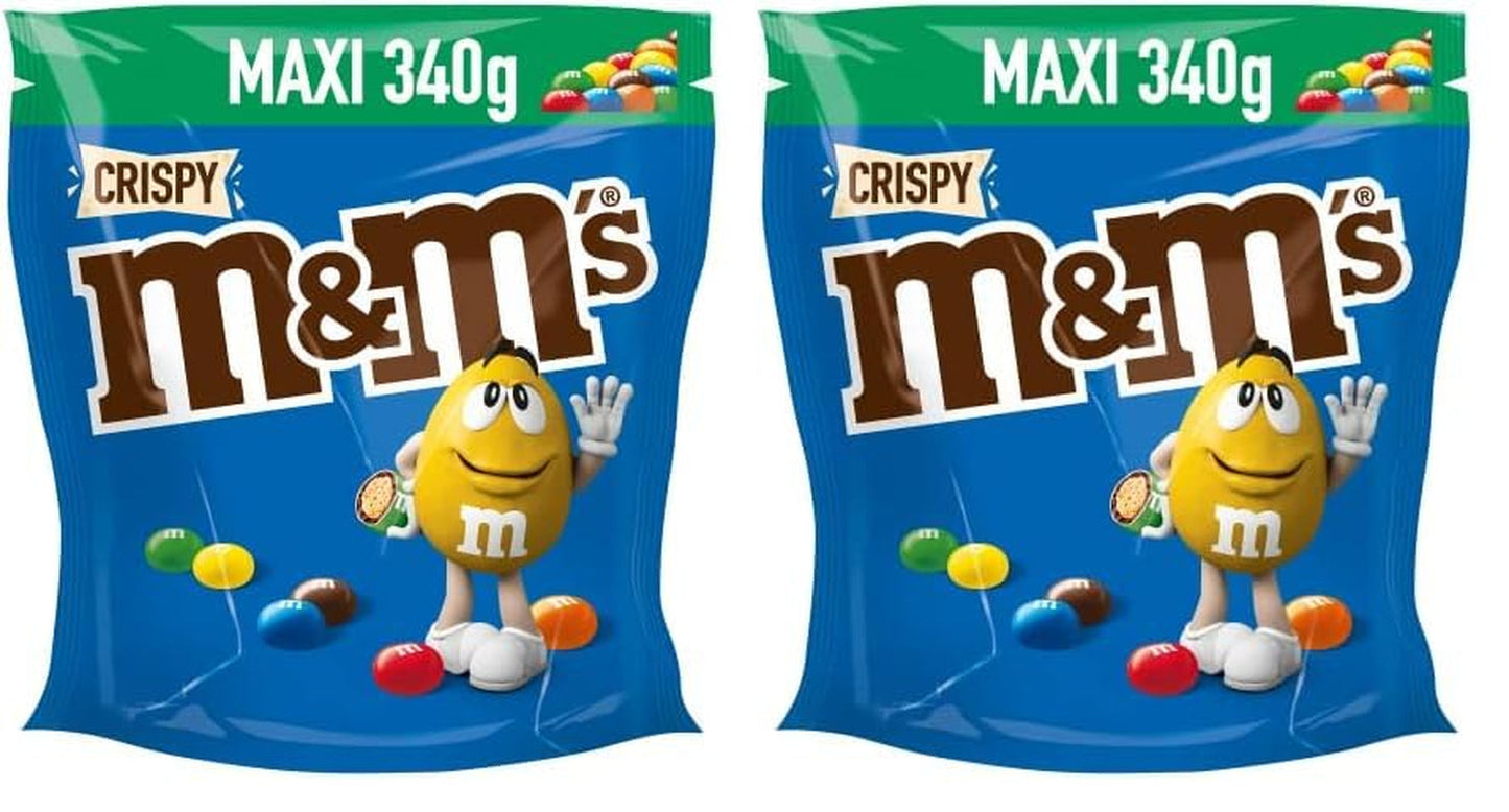 M&M'S Crispy, czekoladowa chrupiąca soczewica i chrupiące centrum, czekolada, 1 opakowanie (1 x 340 g) (opakowanie 2 szt.)