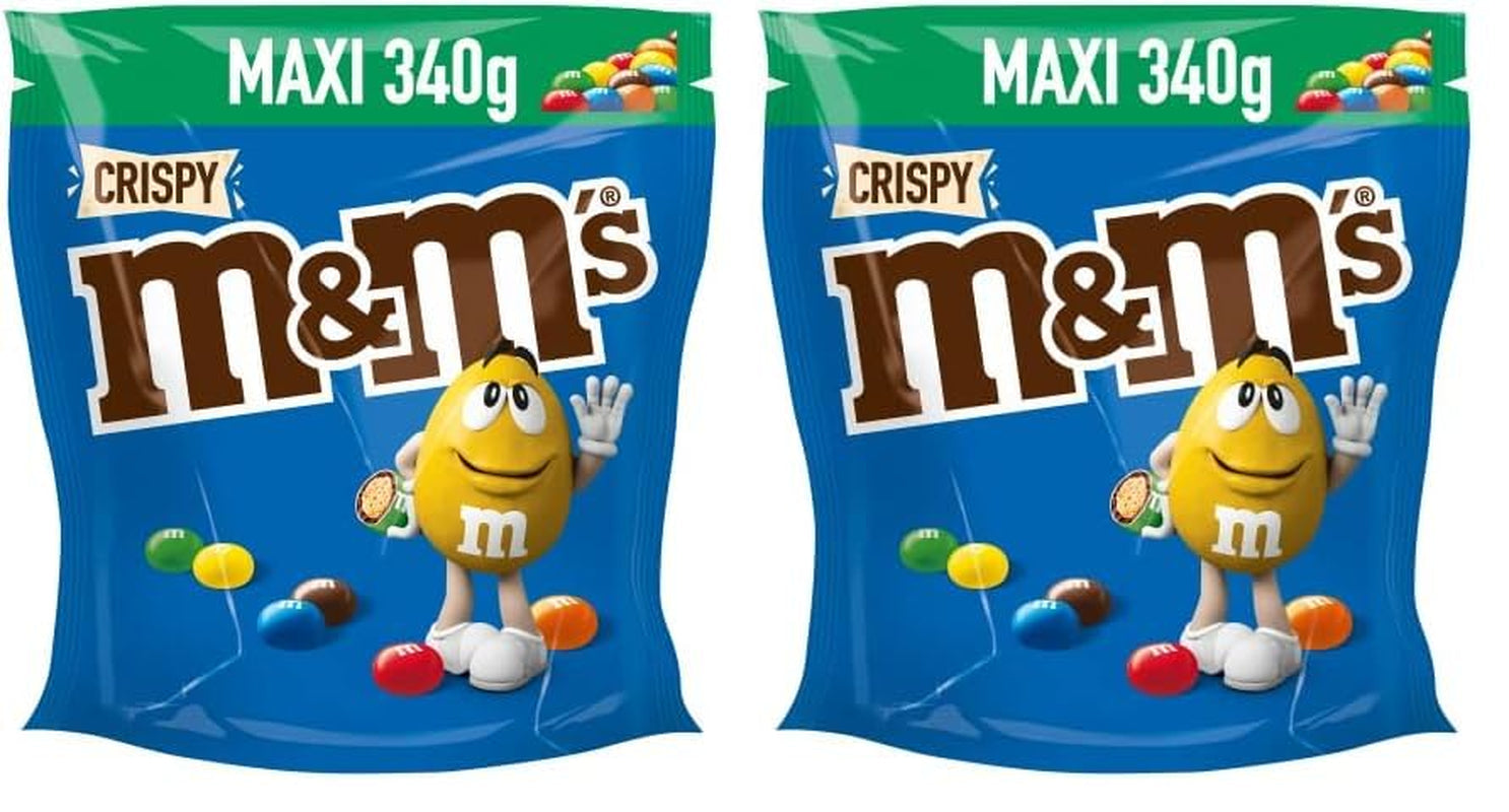 M&M'S Crispy, czekoladowa chrupiąca soczewica i chrupiące centrum, czekolada, 1 opakowanie (1 x 340 g) (opakowanie 2 szt.)