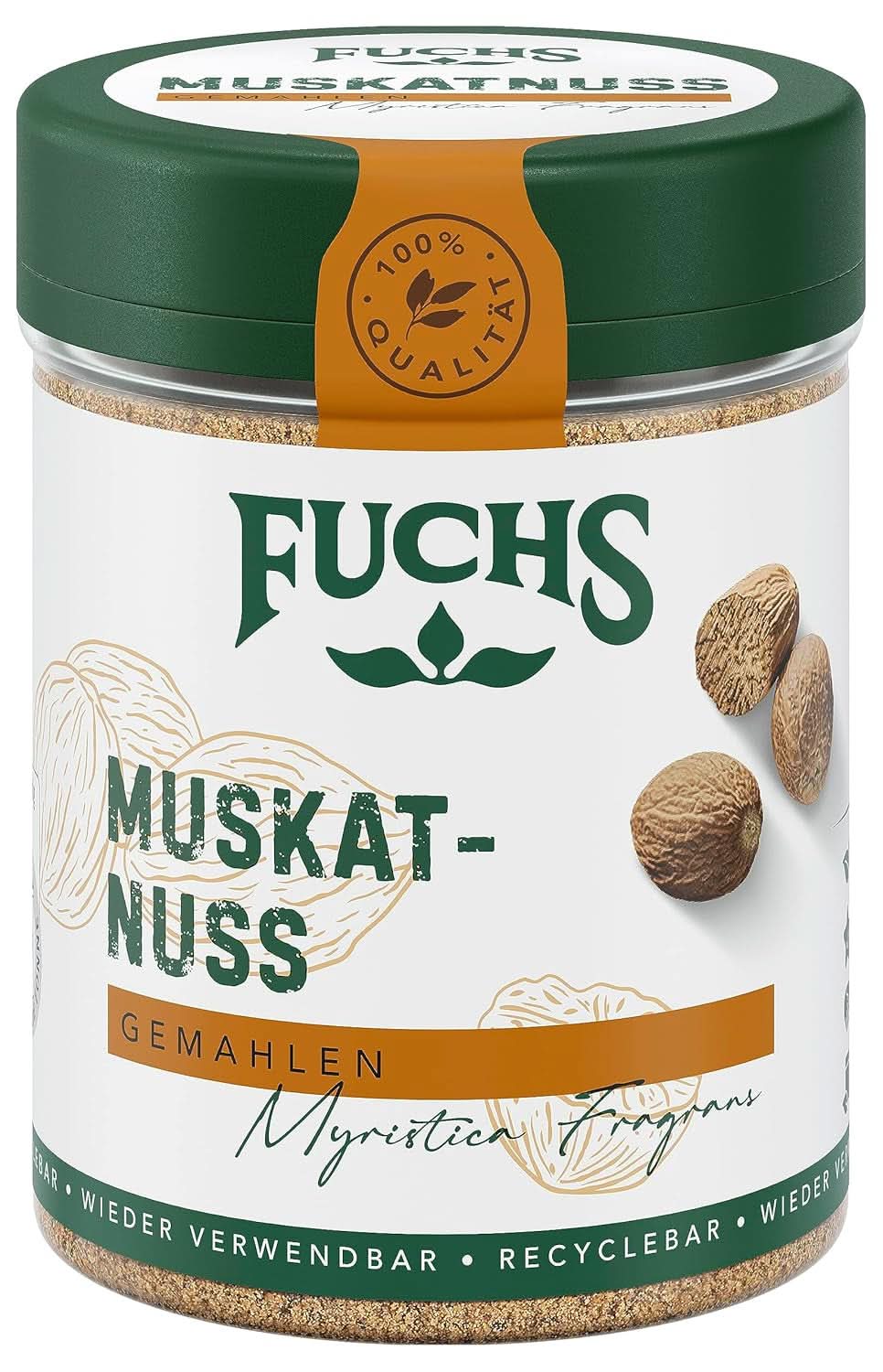 Fuchs Mielona gałka muszkatołowa, 50 gramów Przyprawy Naty Shop