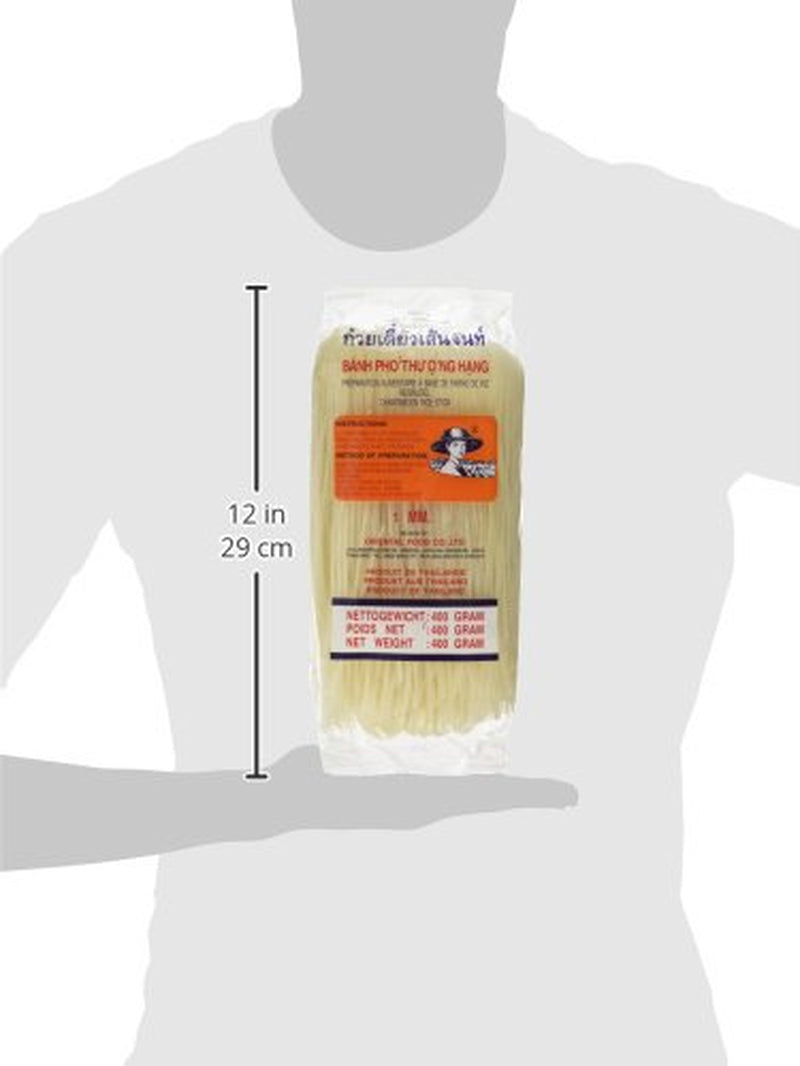 Makaron ryżowy - tajski makaron wstążkowy o szerokości 1 mm, wykonany z mąki ryżowej - 17 x 400g