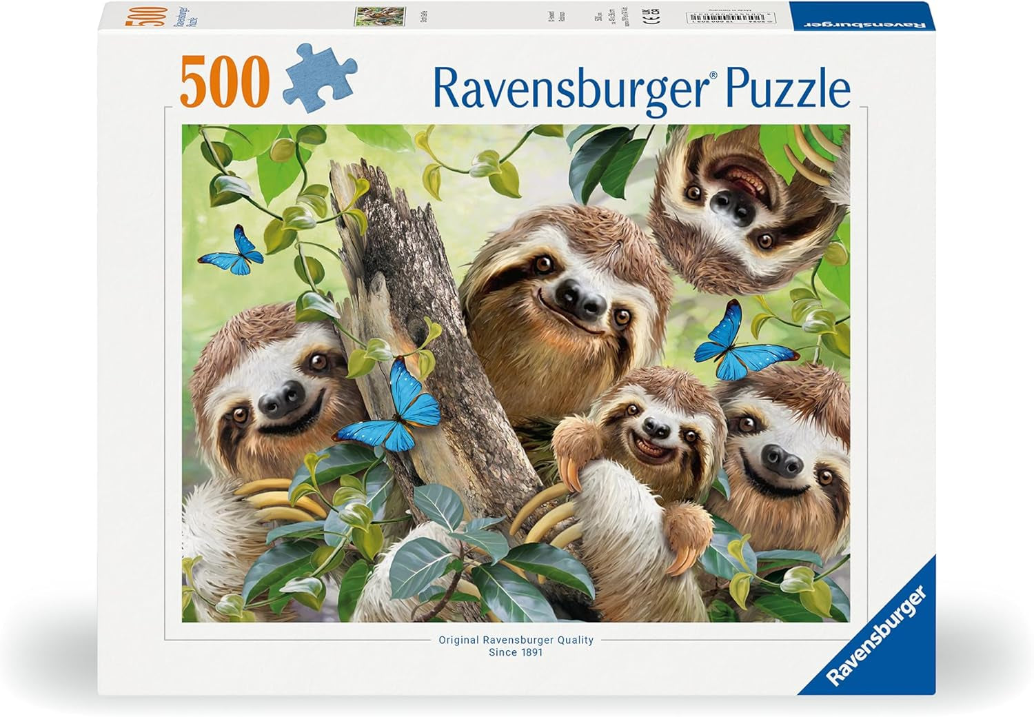 Ravensburger Puzzle 12000203 - Lenistwo Selfie - układanka 500 elementów dla dorosłych i dzieci powyżej 10 lat, puzzle z motywem zwierzęcym Puzzle Naty Shop