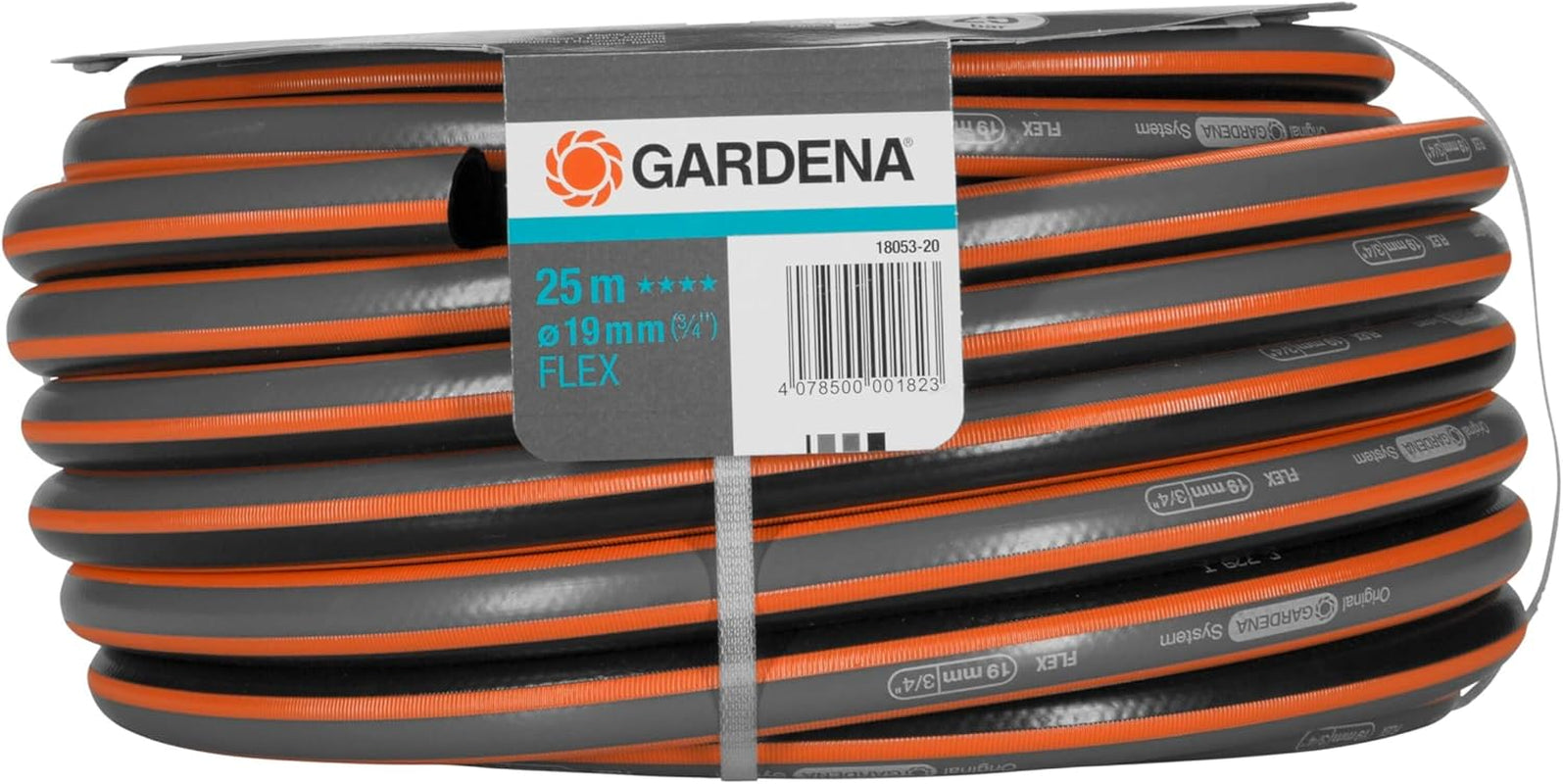 Gardena Comfort FLEX 19 mm (3/4 cala) wąż, 25 m: Elastyczny, stabilny wymiarowo wąż ogrodowy z profilem Power-Grip, wykonany z wysokiej jakości materiału spiralnego, ciśnienie rozrywające 25 bar, bez elementów systemowych (18053-20)