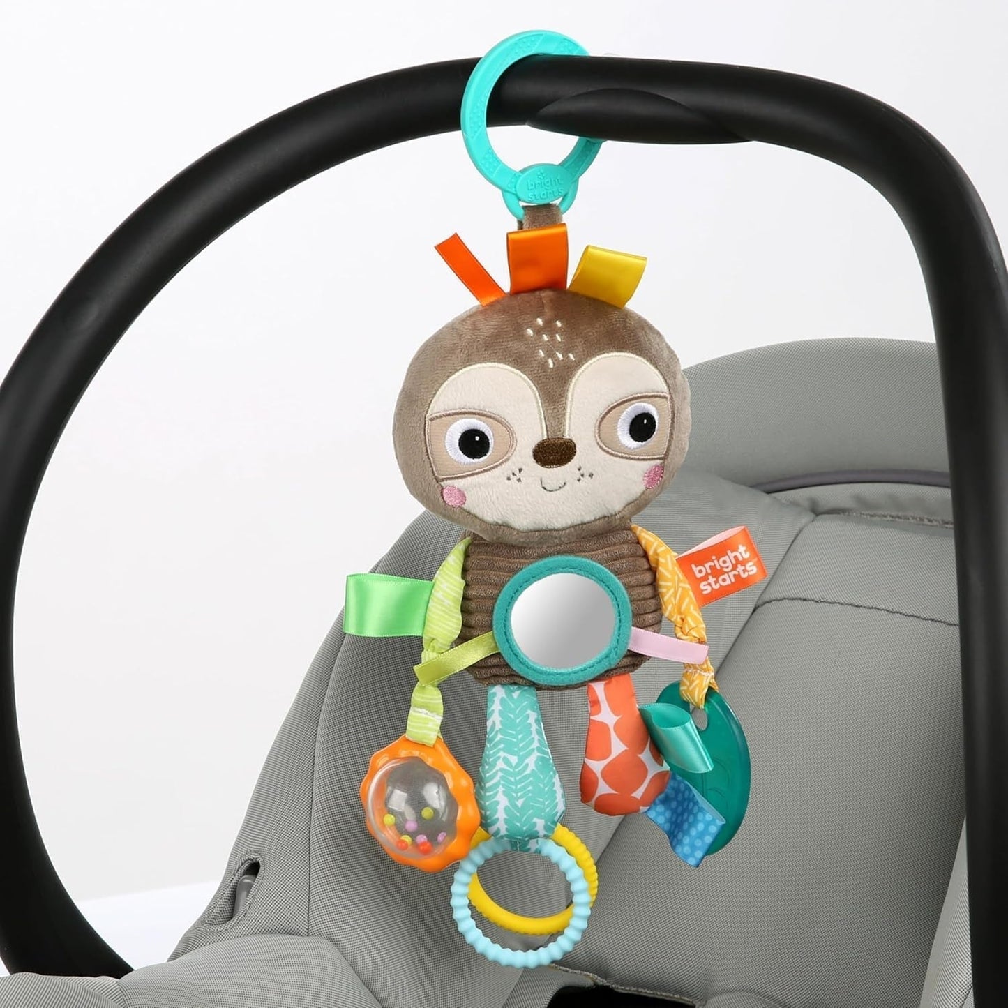 Wózek zabawkowy Bright Starts, Leniwiec - z grzechotką, lusterkiem i pętlami do zawieszek Bebe Toys Naty Shop