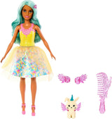 Barbie Ukryta Magia – lalka Teresa w stroju wróżki, falowanych włosach i grzebieniu do zabawy w fryzjerstwo, dla dzieci w wieku od 3 lat, HLC36
