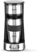 Ekspres BEEM THERMO 2 GO z pojedynczym filtrem i kubkiem termicznym 0,4 l | Filtr stały | Z 24-godzinnym timerem na poranną filiżankę gorącej kawy, bez czekania | 750 W