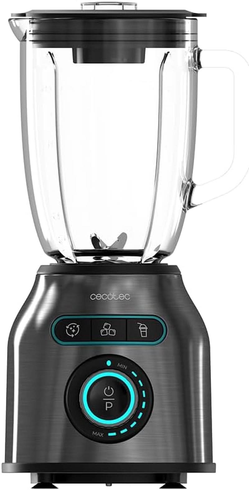 Mikser stojący Cecotec Power Black Titanium 2200MAX Smooth, 2200 W Maximale Leistung, 6 Klingen Aus Edelstahl, funkcja kruszenia lodu, funkcja Turbo i Smoothie, funkcja Autoclean Kitchen Naty Shop Dunkel Inox 2200 W | 1,75 l