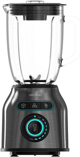 Mikser stojący Cecotec Power Black Titanium 2200MAX Smooth, 2200 W Maximale Leistung, 6 Klingen Aus Edelstahl, funkcja kruszenia lodu, funkcja Turbo i Smoothie, funkcja Autoclean Kitchen Naty Shop Dunkel Inox 2200 W | 1,75 l