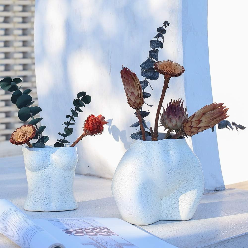 Wazon na sztuczne ciało, doniczka na ciało kobiece z otworami drenażowymi, nowoczesna doniczka z żywicy, nowoczesny design Boho, sztuczna roślina doniczkowa do wystroju wnętrz
