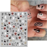 8 Blatt Nagelsticker Halloween Nagelaufkleber Selbstklebend Niedliches Kürbis-Schädel-Spinnennetz Niedlichen Kinder Geist Nail Art Naklejka Dekoration Nageldesign Zubehör