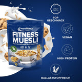 IronMaxx Fitness Musli - ciasteczka i krem, worek 2 kg | Bogate w białko wegańskie musli o chrupiącej zawartości | Niska zawartość cukru i wysoka zawartość błonnika