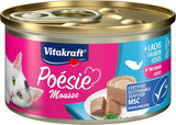 Vitakraft Poésie Mousse, mokra karma dla kotów, pianka napowietrzana, z łososiem, bez dodatku cukru i zbóż (12 x 85g)