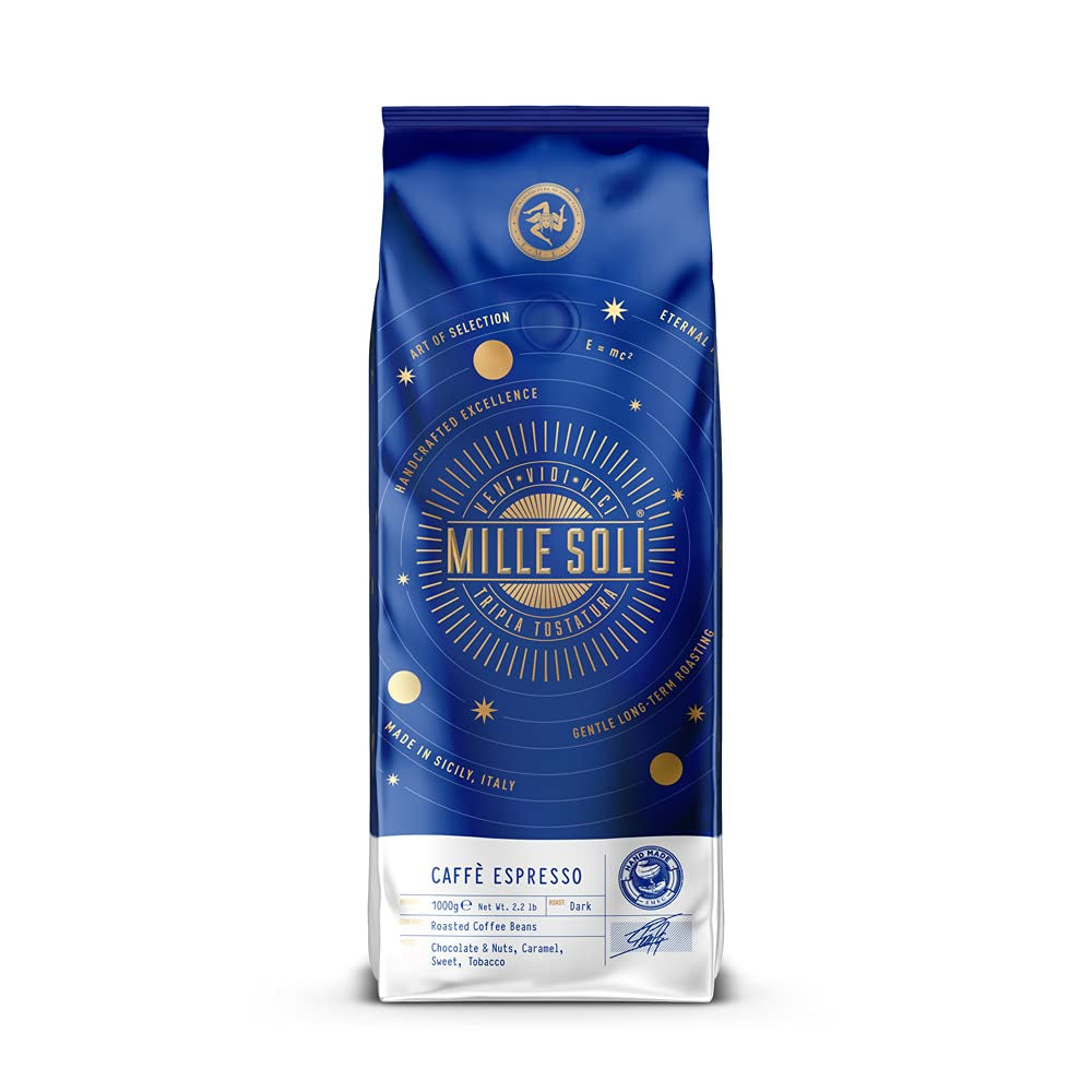 Caffè Espresso - Espressobohnen 1kg - Tradycyjny Dreifachröstung In Handarbeit - Premium Kaffeebohnen mit perfekter Crema und besons säurearm für Fullyautomat und Siebträger