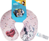 Tataway w Viaggio SI rośnie - poduszka podróżna Disney Minnie Mouse | Miękki aksamitny materiał | Można prać ręcznie w 30° | Wypełnienie mikroperłami | Fotelik dziecięcy odpowiedni od 3 lat, różowy, jeden rozmiar, aksamitny Poduszki podróżne Naty Shop
