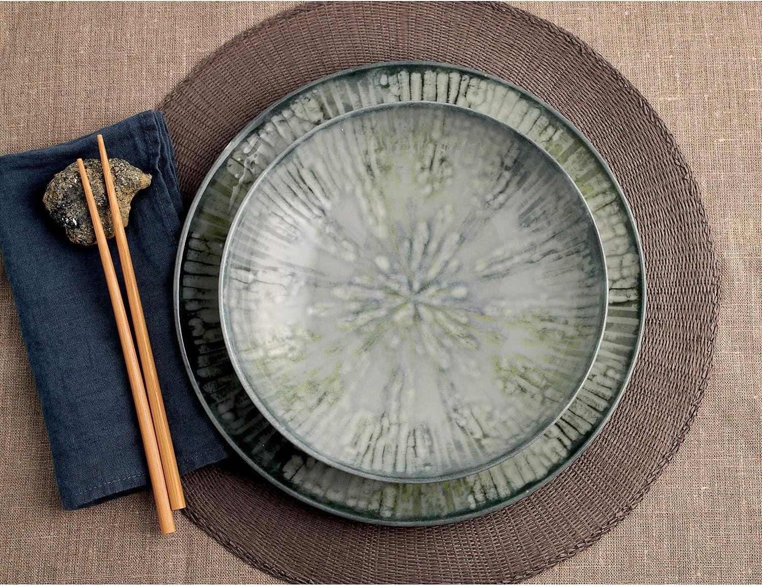 Zestaw naczyń obiadowych z szarej porcelany Fusion 67351GA2, 12 sztuk