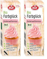 RUF organiczny barwnik spożywczy wata cukrowa różowa z syropem z agawy do barwienia lukru i dekoracji ciast, bezglutenowy i wegański, 1 x 25g
