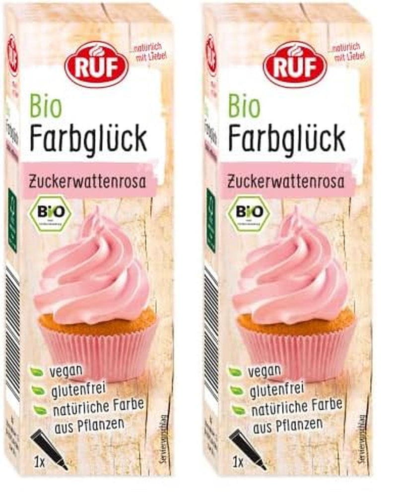 RUF organiczny barwnik spożywczy wata cukrowa różowa z syropem z agawy do barwienia lukru i dekoracji ciast, bezglutenowy i wegański, 1 x 25g