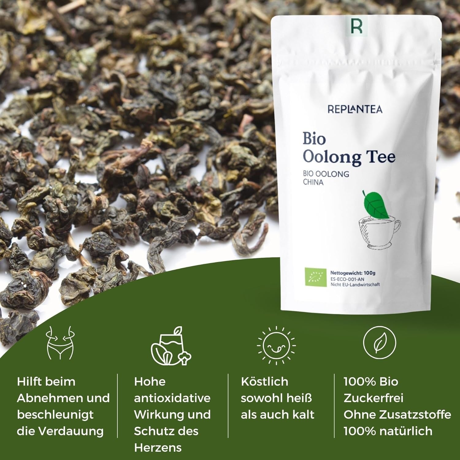 Bio Herbata Oolong 100 G (50 filiżanek) | Replantacja herbaty Tie Guan Yin Oolong