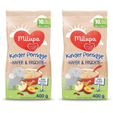 Milupa Baby Owsianka - Owsianka Owsianka i Owoce 10 miesięcy do 3 lat Jedzenie dla dzieci 1 x 400 g (2 sztuki w opakowaniu)