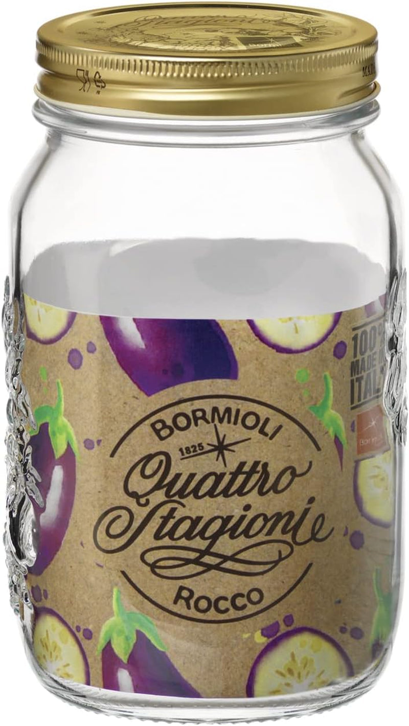Bormioli QUATTRO STAGIONI słoik do przechowywania 1 litr (opakowanie 2 szt.) Pudełka do przechowywania żywności Naty Shop