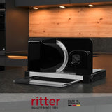 Ritter Icaro 5 Wielofunkcyjna, składana elektryczna krajalnica i metalowa krajalnica do chleba z ekologicznym silnikiem, wyprodukowana w Niemczech Niszczarki i krajalnice Naty Shop