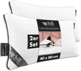 Pillow 80X80 Cm - 2 in 1 design - pillow in pillow - breathable and washable large sleeping pillow and 100% vegan - 2 pillows 3 options - pillow with 600G & 1200G filling Naty Shop standard pillows Neck pillow Set of 2 - 40 X 80 Cm