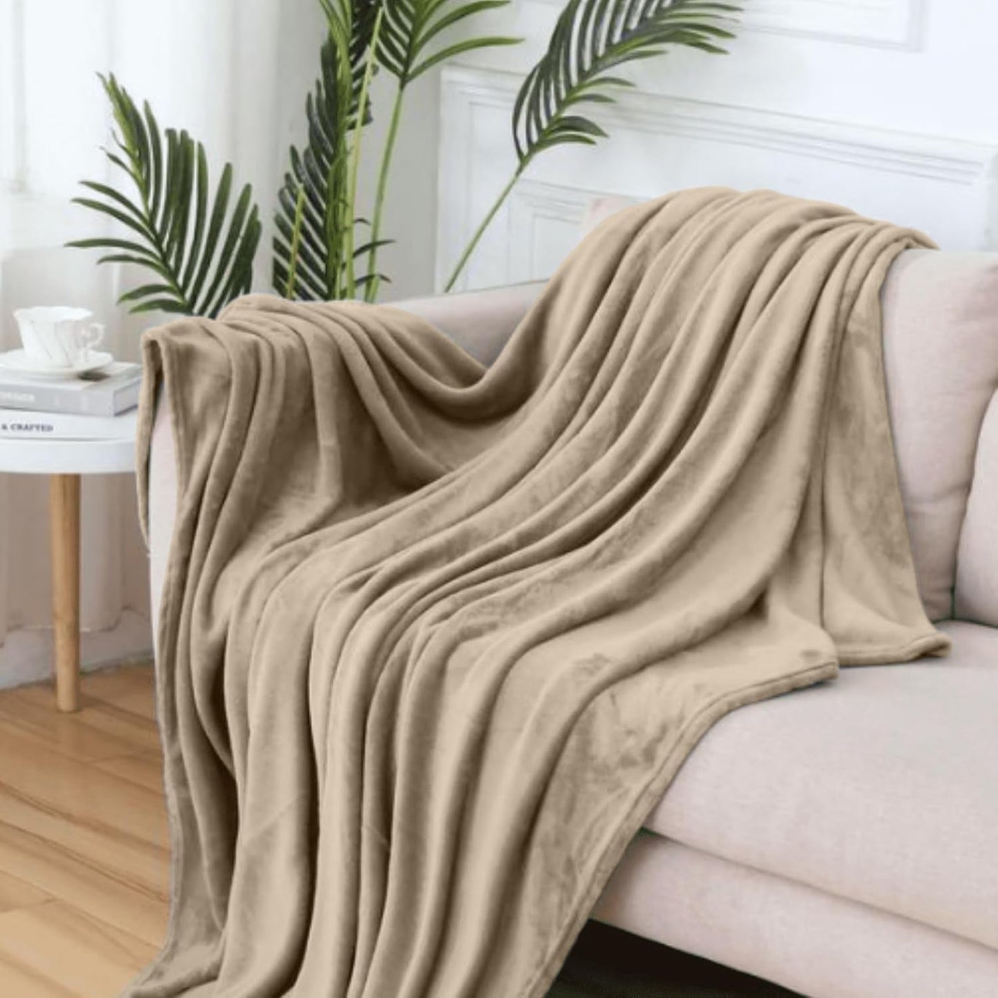 Puszysty koc Komfortec, wygodny koc, koc polarowy, certyfikat Oeko-Tex, super miękki, 150X200 cm, 260 G/M², beżowy Łóżka i koce Besuche den Komfortec-Store
