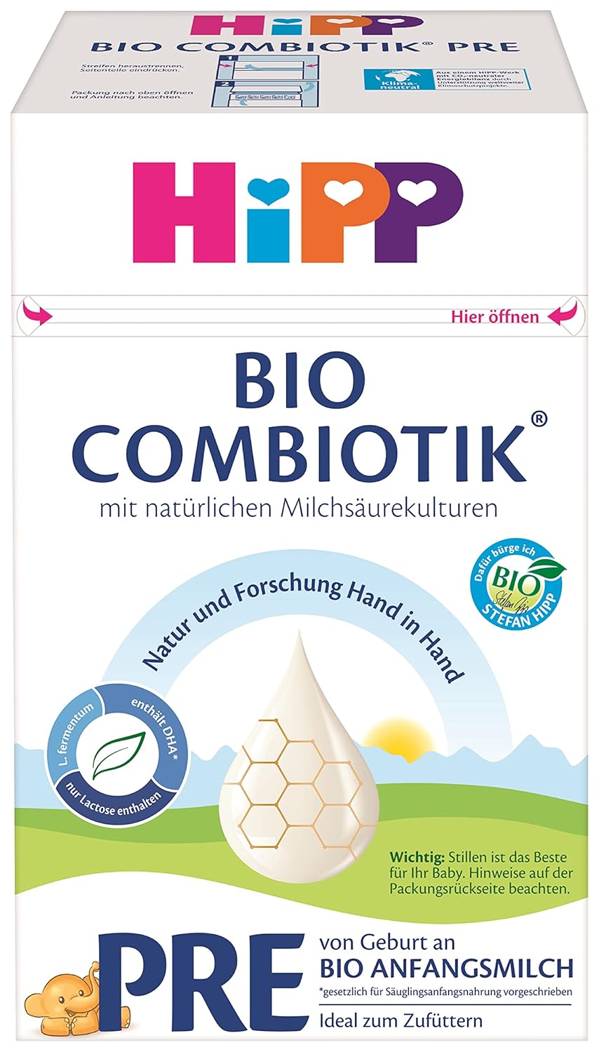 Formuła mleczna z mlekiem organicznym Hipp PRE BIO Combiotik, opakowanie 4 szt. (4 x 600g) Naty Shop Pre Bio Combiotik nowa formuła 4 x 600 gramów
