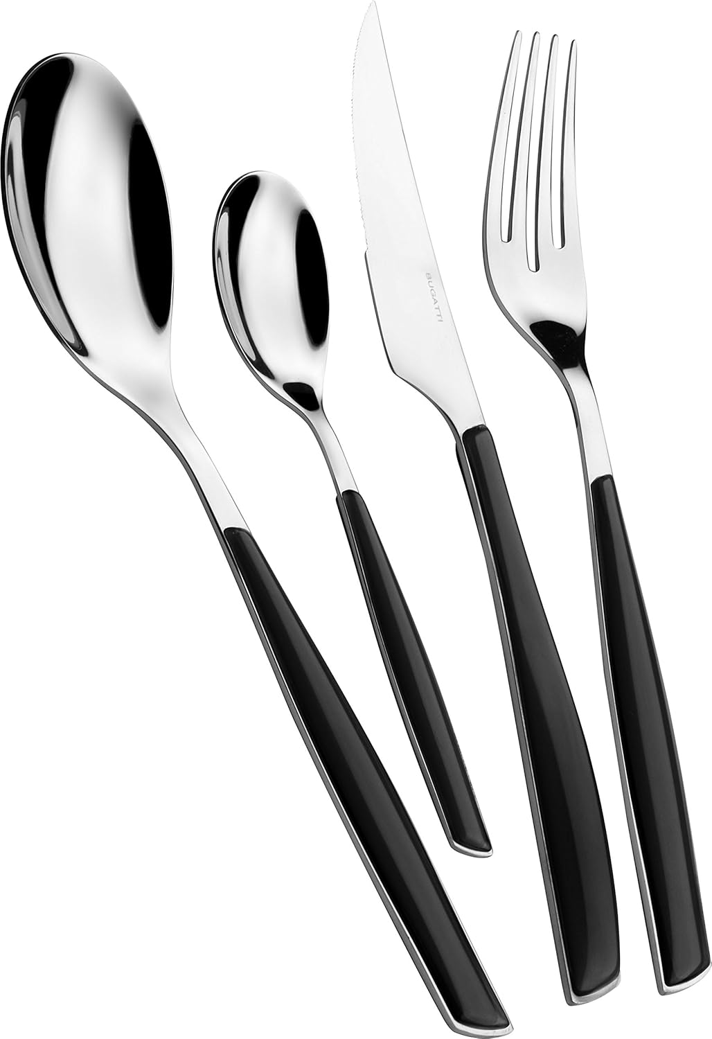BUGATTI Glamour, Zestaw sztućców na 6 szt., 24 szt. Stal nierdzewna 18/10 Naty Shop Piano Black