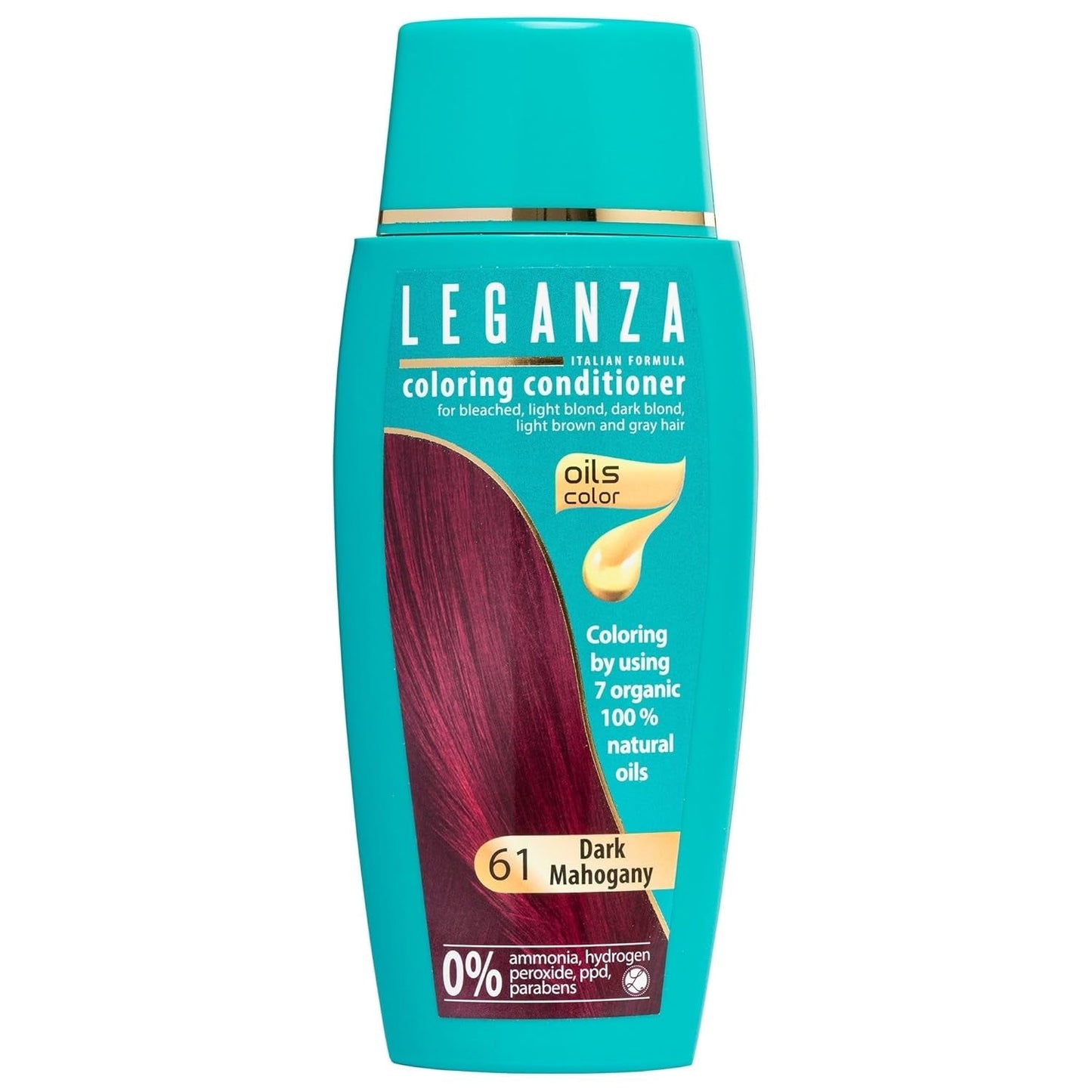 Leganza Naturalny balsam do farbowania włosów Color 71 Café Latte | Farba do włosów bez amoniaku | Wzbogacony 7 naturalnymi olejkami | 150 ml Farba do włosów Naty Shop 61 Ciemny Mahoń