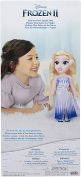 Disney Frozen 2 ELSA Lalka Królowa Śniegu — ruchoma lalka o wysokości 35 cm w kultowej modnej sukience i długich włosach zapewniających dodatkową zabawę podczas zabawy, dla dziewczynek w wieku 3 lat i starszych, 214894 Naty Shop Dolls
