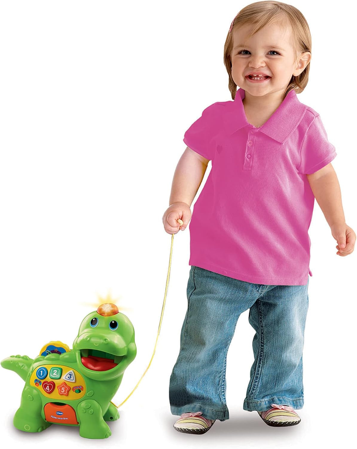 Vtech Baby Feed Me Dino - Karmienie i nauka gadającego dinozaura z piosenkami, przyciskami i grą z pytaniami - na 12-36 miesięcy Zabawki dla dzieci Naty Shop