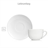Zestaw filiżanek do kawy Sänger New Port, 12 filiżanek dla 6 osób, Białe porcelanowe filiżanki i spodki, 150 ml | KOLEKCJA PREMIUM