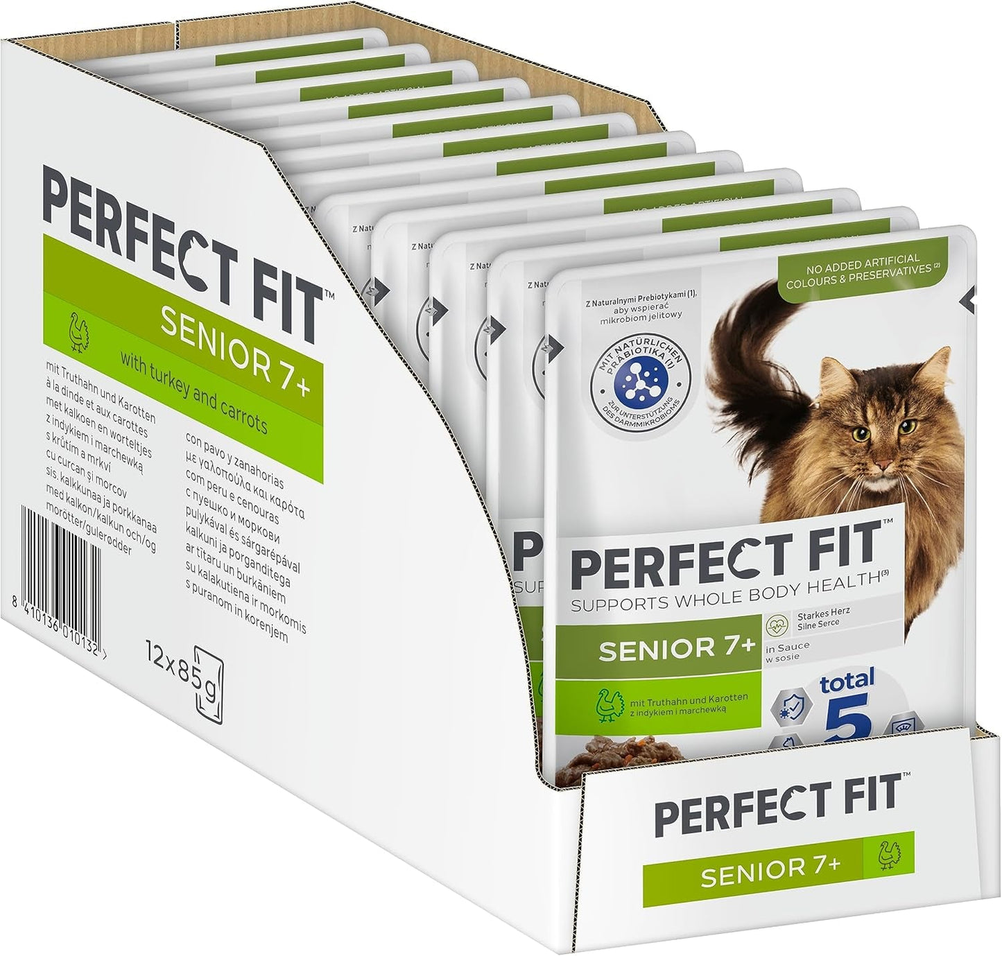 PERFECT FIT™ Senior Cat – saszetki z indykiem i marchewką, 12 x 85 g