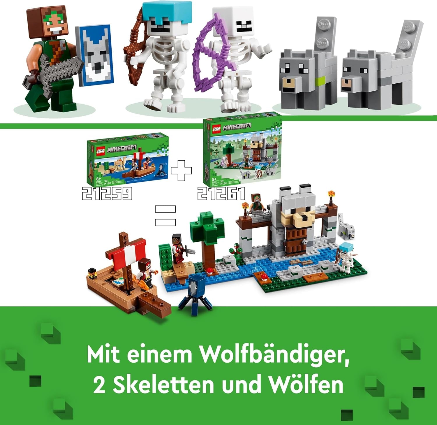 LEGO Minecraft Podróż statkiem pirackim Kałamarnica i wielbłąd Figurka pirata Zabawka do budowania statku Odgrywanie ról Prezent dla chłopców i dziewcząt w wieku 8 lat 21259 Zestawy do budowania Besuche den LEGO-Store