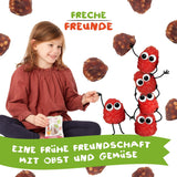 FRECHE FREUNDE Organiczne galaretki owocowe, lizaki jabłkowe, malinowe i ryżowe, słodka owocowa przekąska dla dzieci, bezglutenowe, wegańskie, opakowanie 20 szt. (20 x 30g)