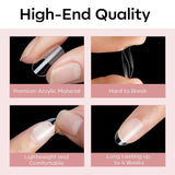 Modelones Tipsy 510 sztuk - Zestaw Tipsów Full Cover, Zestaw Tips Żelowych, Tipsy z żywicy PMMA do polerowania, Sztuczne paznokcie do klejenia na Nail Art DIY, Short Squoval