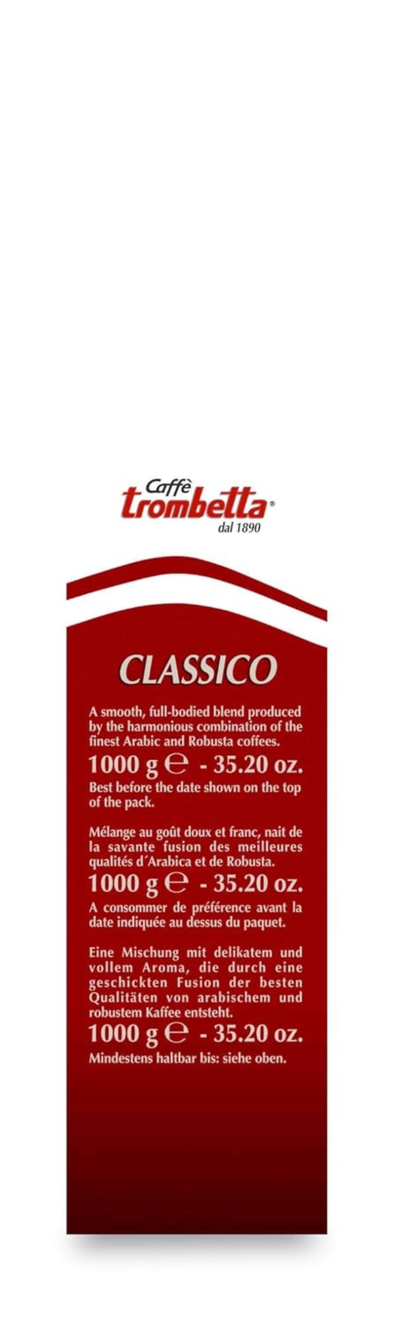 Caffè Trombetta Italien Kaffee Geröstete Kaffeebohnen, klasyczna. Eine perfekte Harmonie zwischen Aroma und Körper - 1 kg