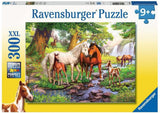 Puzzle Ravensburger dla dzieci - 12904 Dzikie konie nad rzeką - 300 elementów Puzzle z końmi dla dzieci w wieku 9+ w formacie XXL Puzzle Naty Shop Default Title