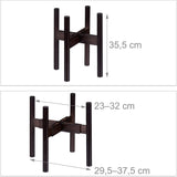 Relaxdays Bambusowy stojak na kwiaty, indywidualnie regulowany, do doniczek o średnicy do 32 cm, stojak na rośliny, wys.: 35,5 cm, brązowy, 1 szt. 10028823