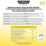 Pasta di Mais Giallo Biologica Italiana Gluten Free, Formato Penne - makaron bezglutenowy, 100% farina di mais giallo bio, wegański, konfezione da 3 pacchi da 350 g