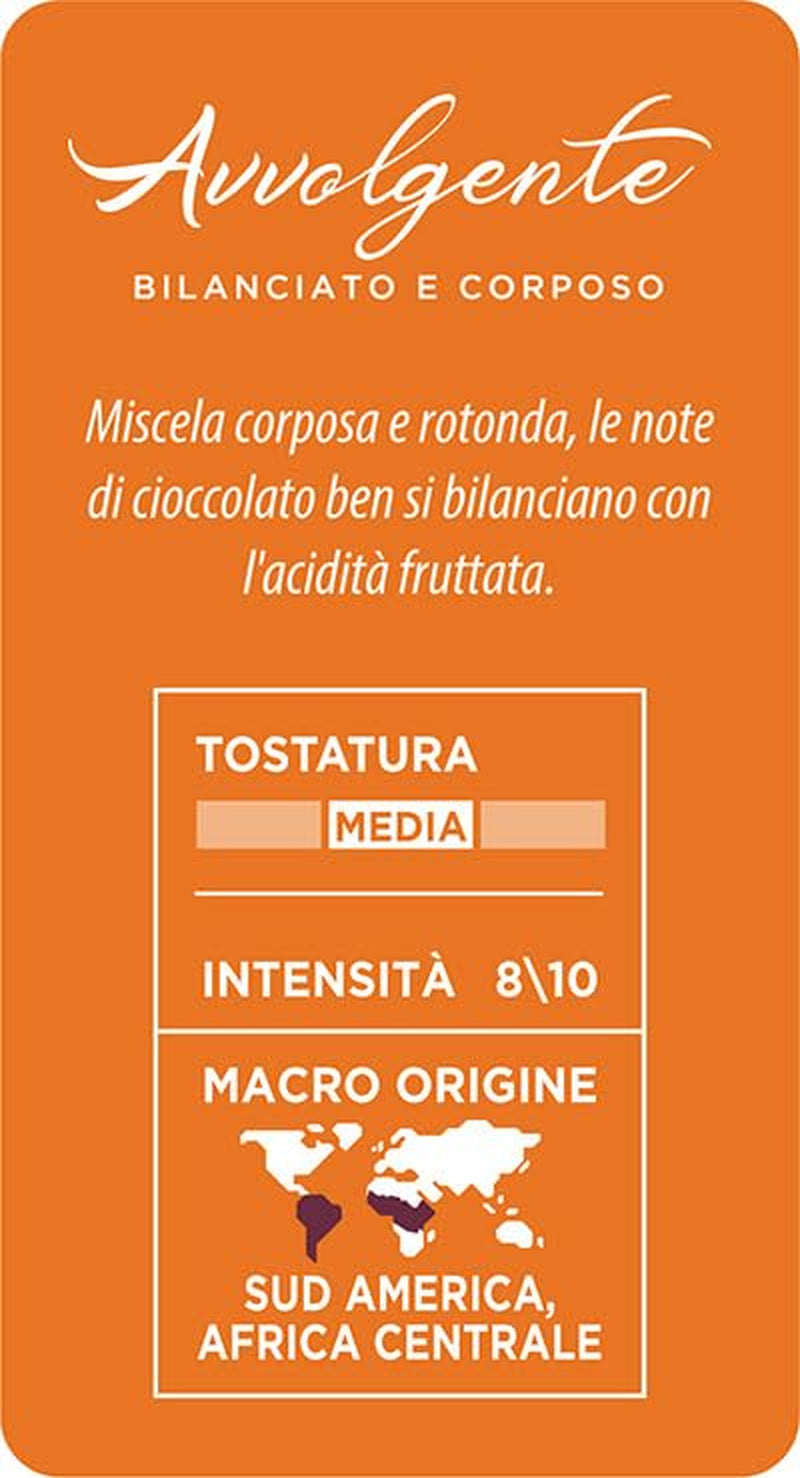 Caffè Mauro Torrefazione Kaffeekapseln Espresso Avvolgente, Intensität 8/10-144 Kapseln Kompatybilny z Kaffeemaschinen der Marke Lavazza* A Modo Mio*, 144 Stück, Hergestellt in Italy