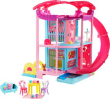 Barbie Chelsea Playhouse — 3 zmieniające się piętra, tajne strefy zabaw, winda, basen, zjeżdżalnia, 2 zwierzęta i ponad 20 akcesoriów, dla dzieci w wieku powyżej 3 lat HHX44 Domki dla lalek Naty Shop Domyślny tytuł