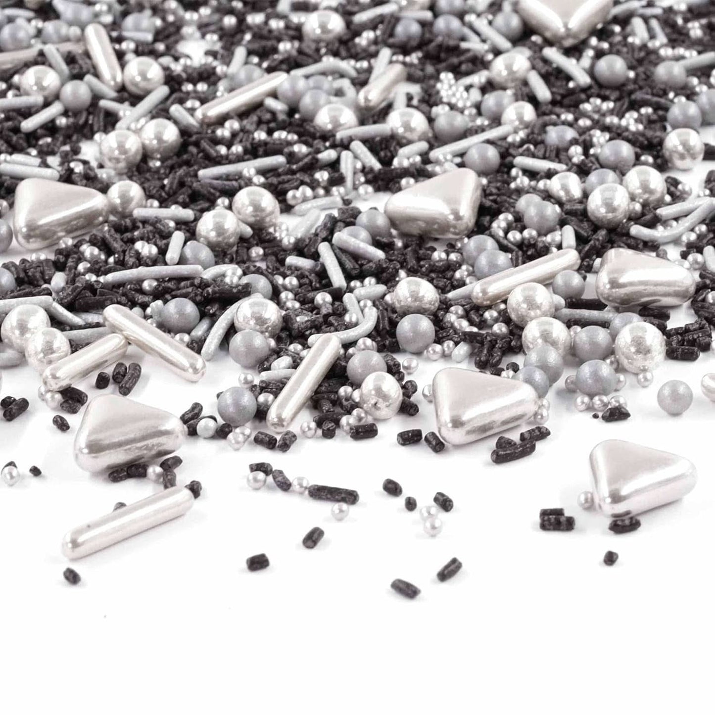 Streusel Glück Black Beauty, Mix Sprinkles Silver - Black, 90 gramów Sprinkles Naty Shop 90 gramów