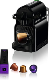 Ekspres na kapsułki Nespresso De'Longhi EN 80.B Inissia, pompa wysokociśnieniowa i funkcja oszczędzania energii, automatyczne wyłączanie po 9 minutach, pojemność filiżanki na espresso i płuco, zbiornik na wodę 0,7 l, kolor czarny