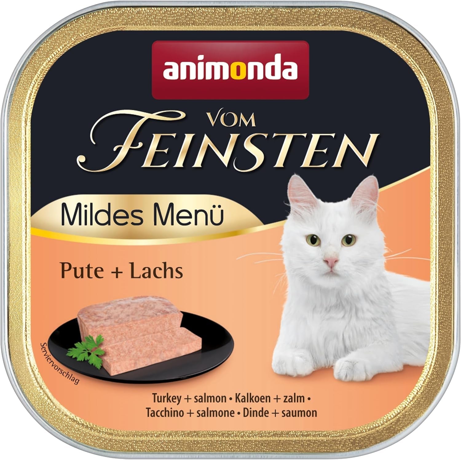 animonda vom Feinsten Mild Menu Mild Variety (32 x 100g), bez zbóż, bez cukru, mokra karma dla kotów, lekkostrawna karma z mięsem indyka