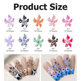 100 szt. 3D Blume Nagel Charms Nägel Zubehör Nageldesign Glitzersteine ​​​​Nailart Strasssteine ​​​​Kwiatowe zawieszki do paznokci Luminous Flower Nail Art Charms Bunte Blumen Deko Nagel Steinchen Kwiaty do paznokci