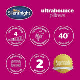 Poduszka Silentnight Ultrabounce, biała, mikrofibra, biała, 2 szt. Poduszki standardowe Naty Shop