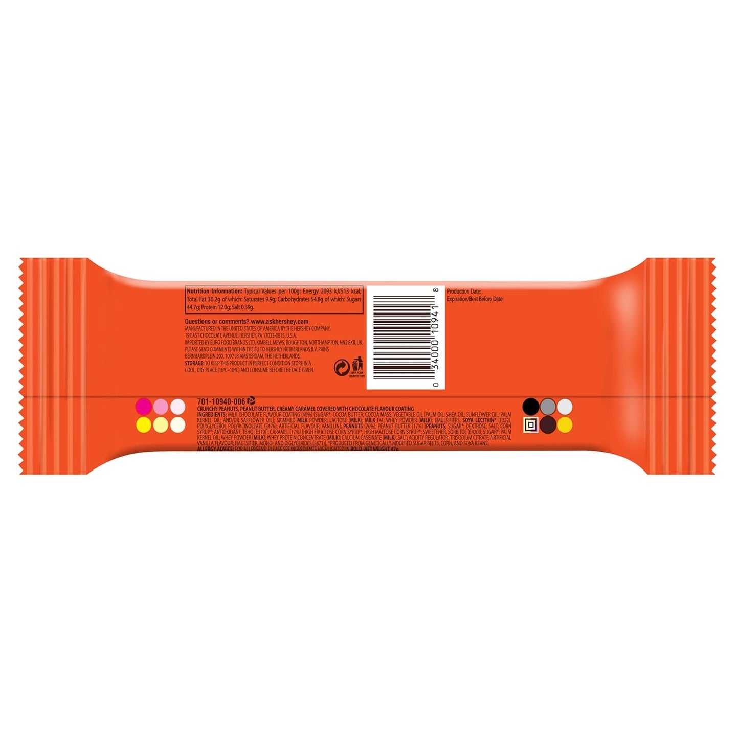 Nutrageous Peanut Butter - Batony czekoladowe z masłem orzechowym: 18 sztuk (18 x 47g)
