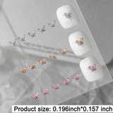 Mini motyl cyrkon breloczki do paznokci Y2K biały szampański różowy Rhinestone kryształowy breloczek motylkowy paznokcie 3D motylkowy wzór paznokci breloczki motylkowe paznokcie dekoracje zdobienie paznokci breloczki akcesoria do paznokci